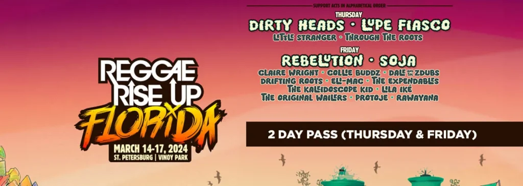 Reggae Rise Up Florida - 2 Day Pass (Thursday & Friday) at Vinoy Park