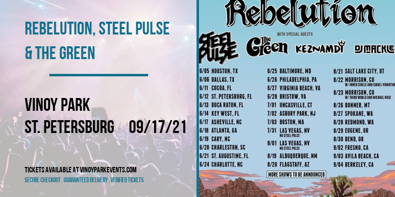 Rebelution, Steel Pulse & The Green at Vinoy Park tickets Rebelution, Steel Pulse & The Green at Vinoy Park
