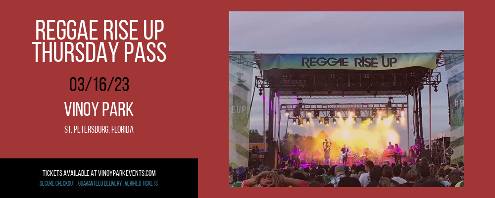Reggae Rise Up - Thursday Pass at Vinoy Park tickets Reggae Rise Up - Thursday Pass at Vinoy Park
