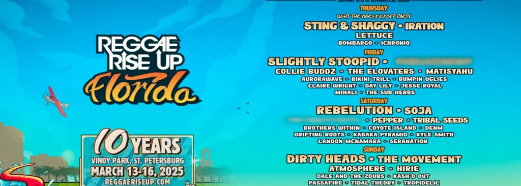 Reggae Rise Up Florida - 4 Day Pass at Vinoy Park